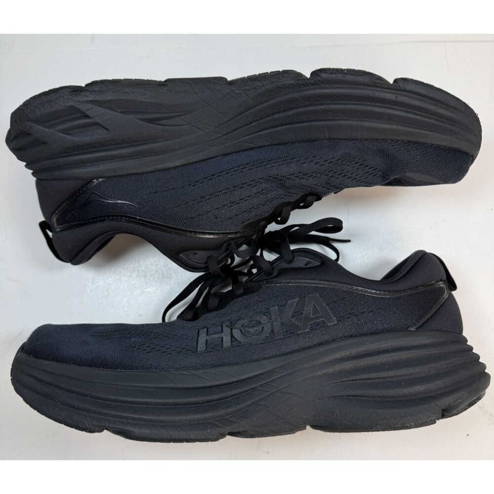 Hoka One One Bondi 8 Running Shoes Men’s Size 12 D Sneakers Black/Black
